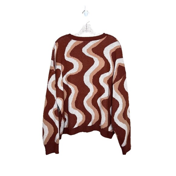 Altar'd State‎ Groovy Retro Style Round Neck Sweater Brown Neutrals Women Size L - Picture 2 of 7